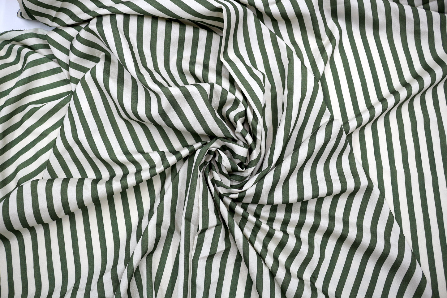 Olive & Cream Striped Lightweight Satin (58" x 7 Yards) 🌿✨
