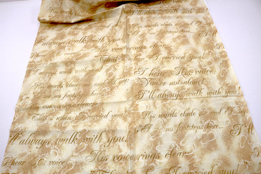 👣 Footprints Prayer Cotton Fabric – 45" x 1 Yard