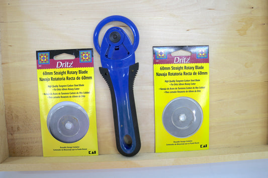 ✂️ Kai Rotary Cutter – 60mm with 2 Extra Blades