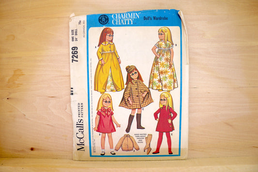 🪡 Vintage Doll Clothes Sewing Pattern McCalls 7269 24"