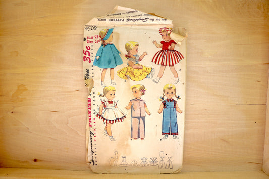 🪡 Vintage Doll Clothes Sewing Pattern Simplicity 4509 22"-23"