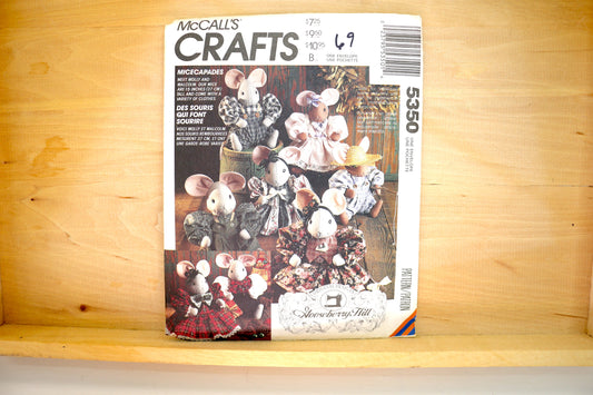 McCalls 5350 Micecapades Plush Sewing Pattern