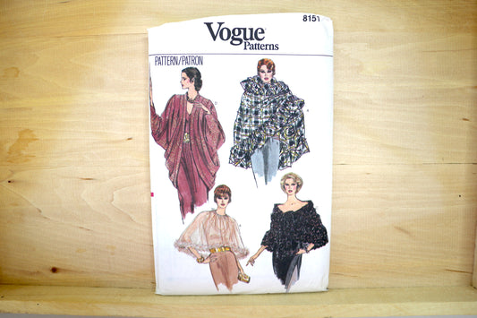 Vogue 8151 Misses Evening Cover Ups