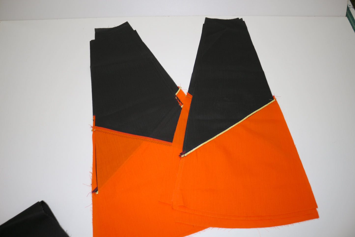 Crafty Crumbs – Black & Orange Fabric Panels (Unfinished Project)