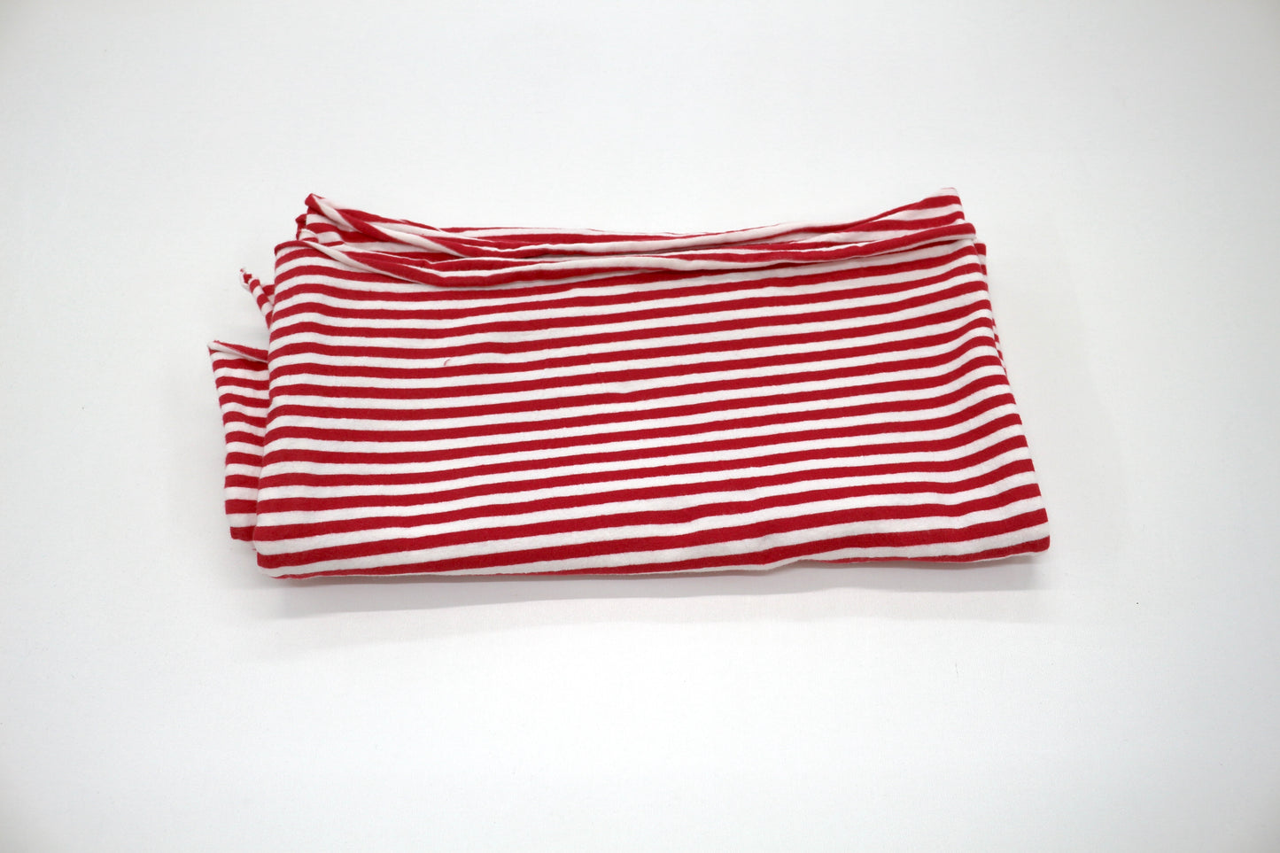 Red & White Stripe Knit Fabric Remnant – 54" x ¾ Yard (Midweight)