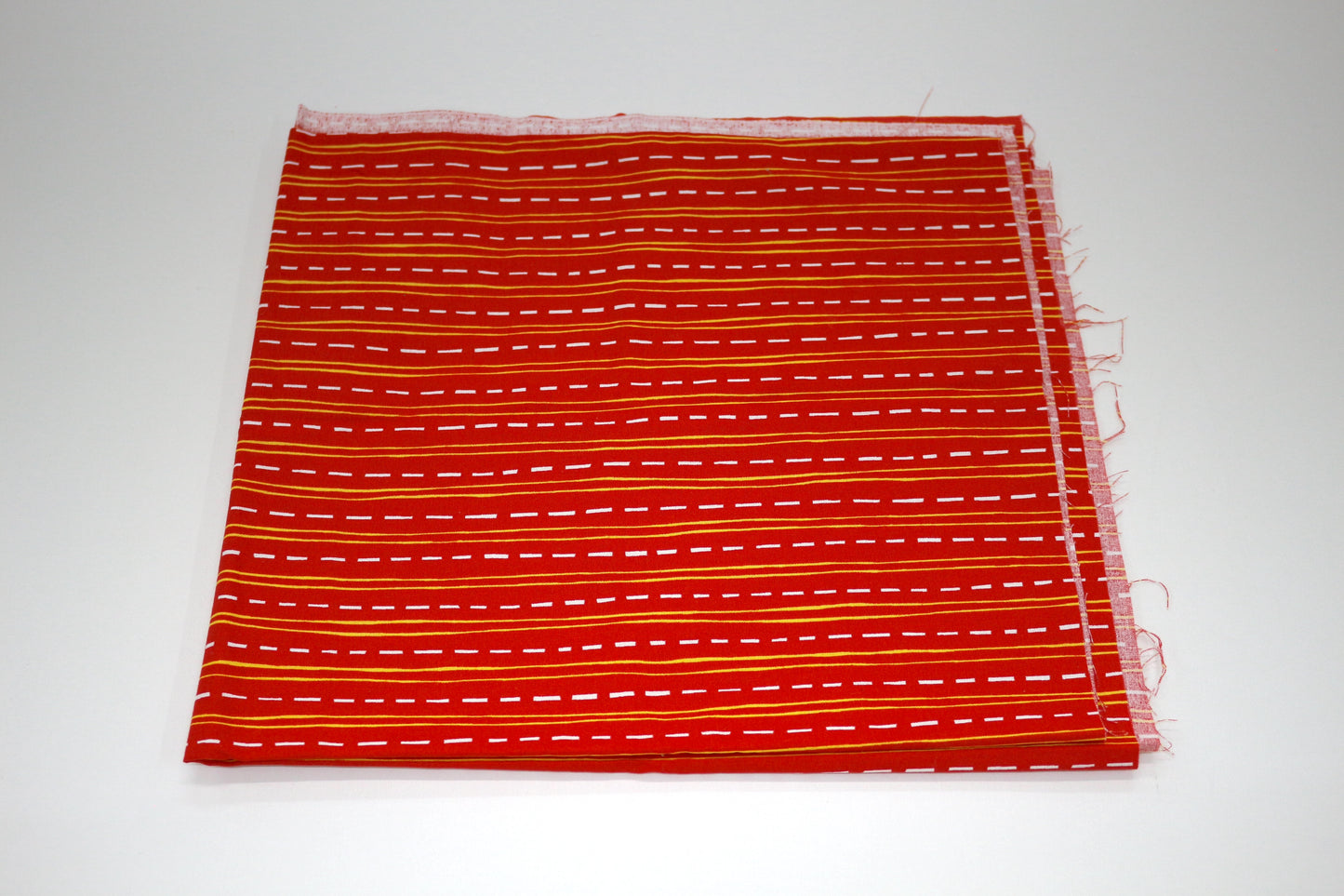 Red Road Stripes Cotton Fabric Remnant
