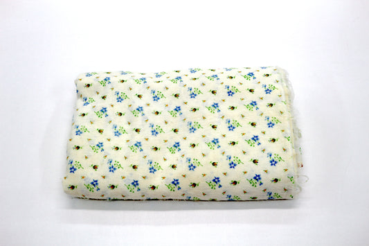 Vintage Blue Floral Flannel – 44" x 2.5 Yards (Light Staining) 💙🌼