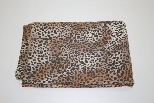 Brown & Black Speckled Cotton Fabric – 60" x 5 Yards | Neutral Animal Print