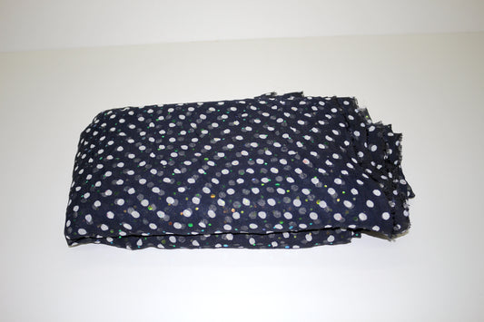 Navy Polka Dot Sheer Fabric with Sequins – 54" x 5.75 Yards | Sparkly & Lightweight