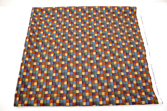 Harvest Plaid Cotton Fabric – 44" x 2 Yards | Colorful Patchwork Print