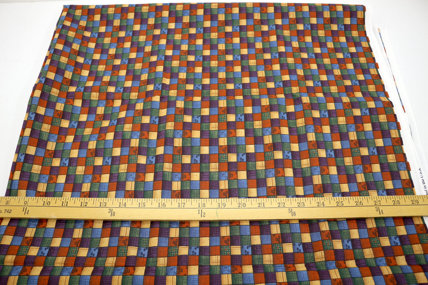 Harvest Plaid Cotton Fabric – 44" x 2 Yards | Colorful Patchwork Print