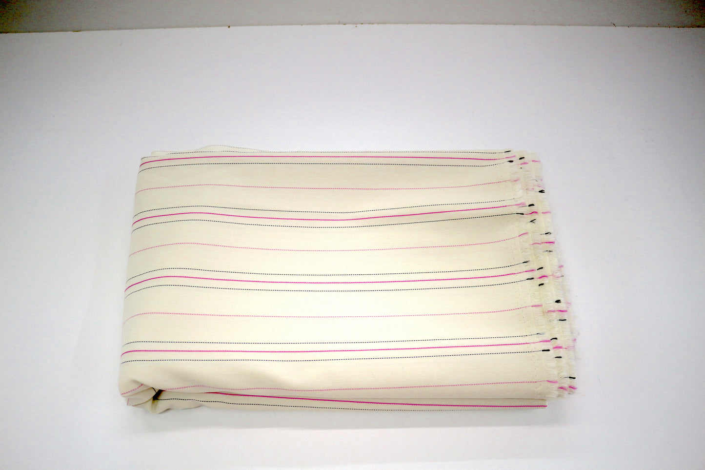 Ivory Stripe Rayon Blend Fabric – 58" x 3.5 Yards