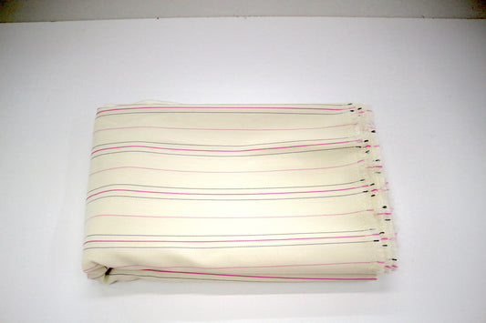 Ivory Stripe Rayon Blend Fabric – 58" x 3.5 Yards
