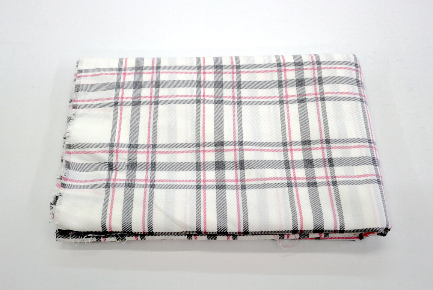 Pink & Gray Plaid Cotton Blend Woven – 62" x 4 Yards