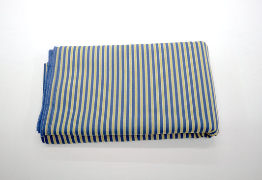 Blue & Yellow Stripe Cotton Woven – Heavyweight 56" x 3.5 Yards