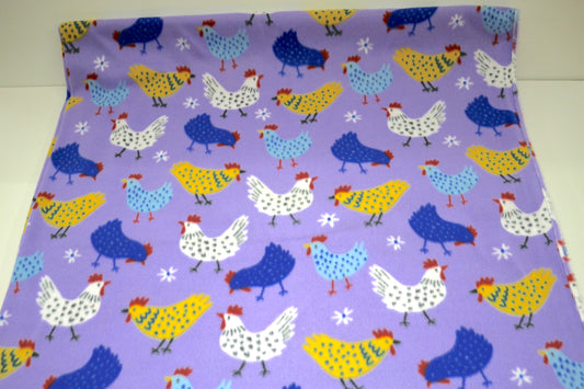 Chicken Print Fleece – 58" x 3 Yards