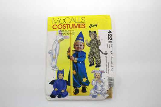 McCall’s Costumes Pattern 4221 – Wizard, Bunny, Bat & Leopard (Kids’ Sizes S–XL)