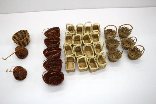 Bundle of Mini Woven Baskets – Perfect for Crafting & Display