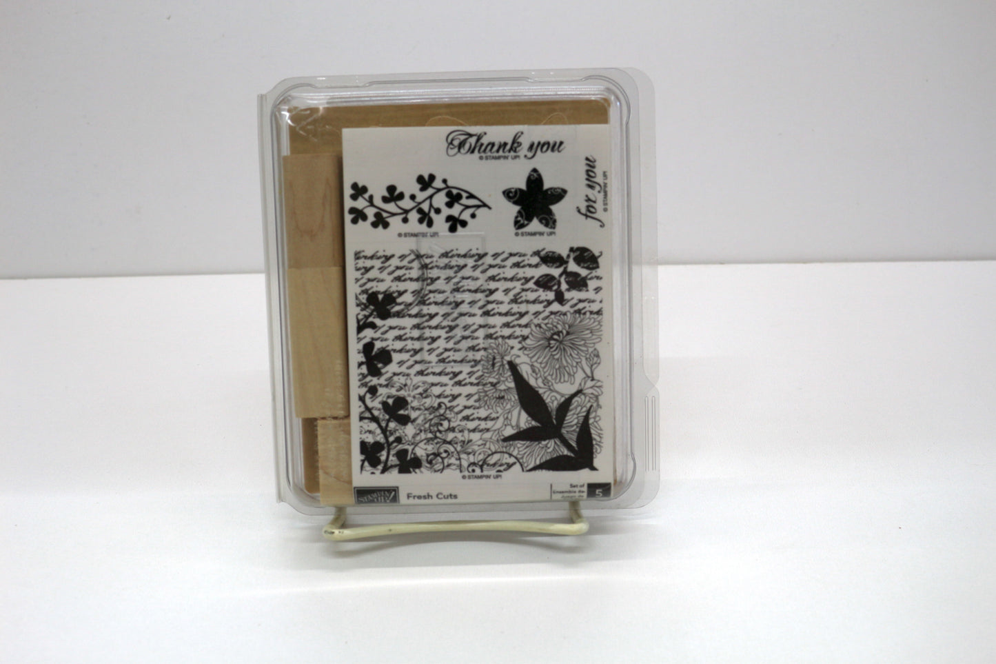 Stampin’ Up! “Fresh Cuts” Stamp Set – 5pc Vintage Floral Script