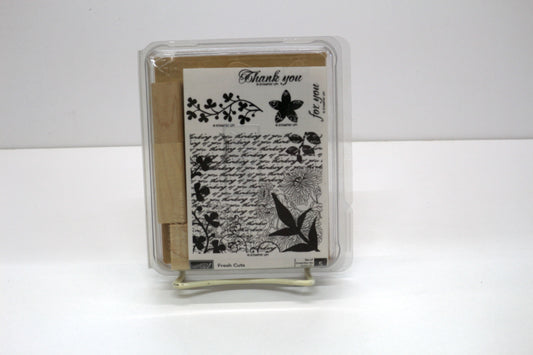 Stampin’ Up! “Fresh Cuts” Stamp Set – 5pc Vintage Floral Script