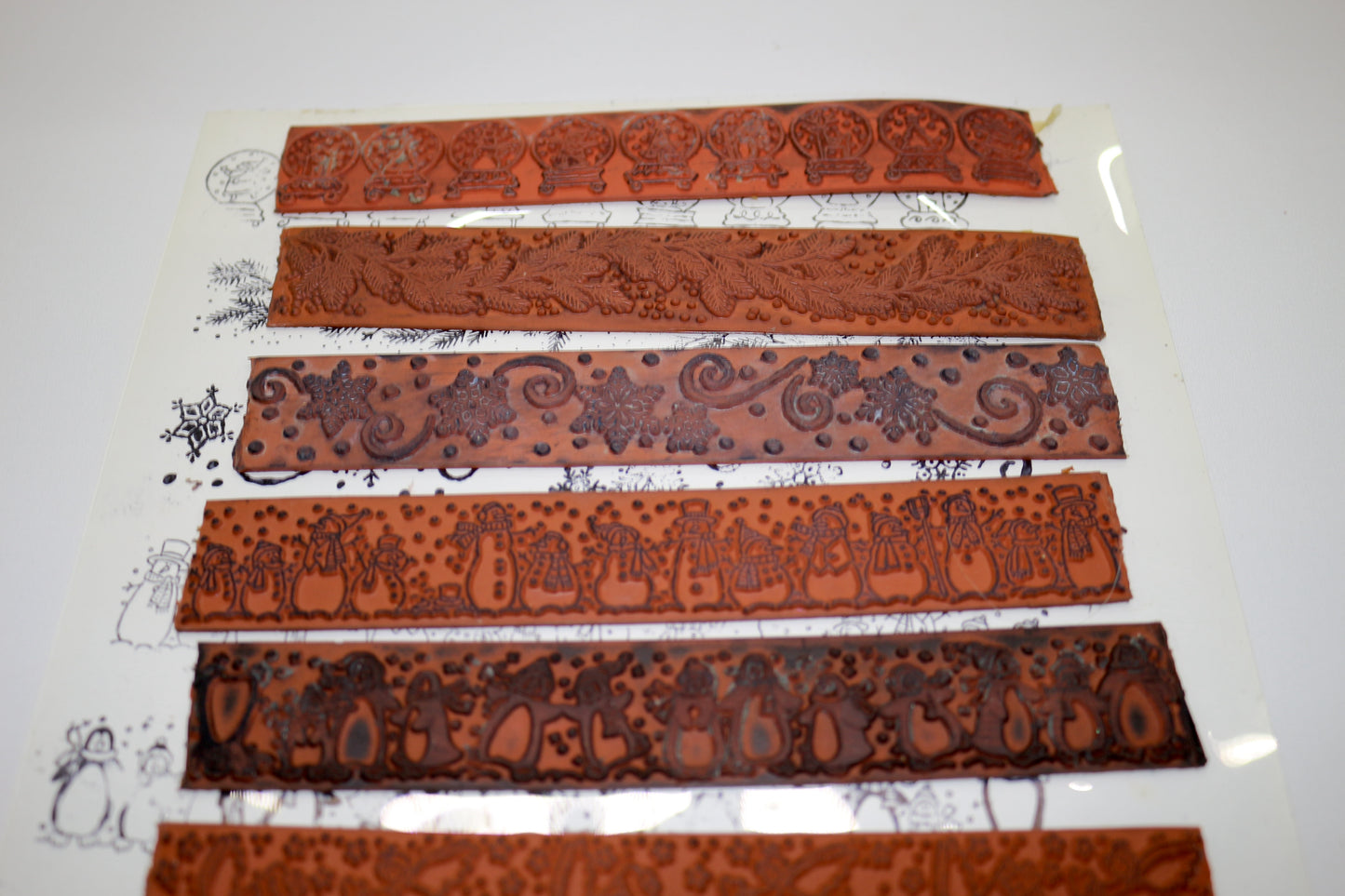 Holiday Border Rubber Stamp Sheet – 7 Unmounted Designs