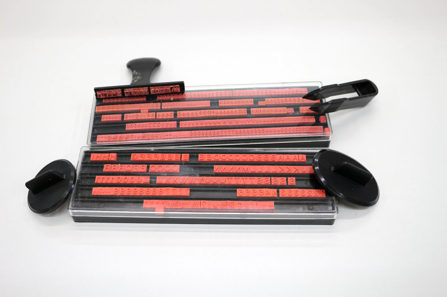 Custom Lettering Stamp Set – Full Alphabet System with Holders + Tweezers