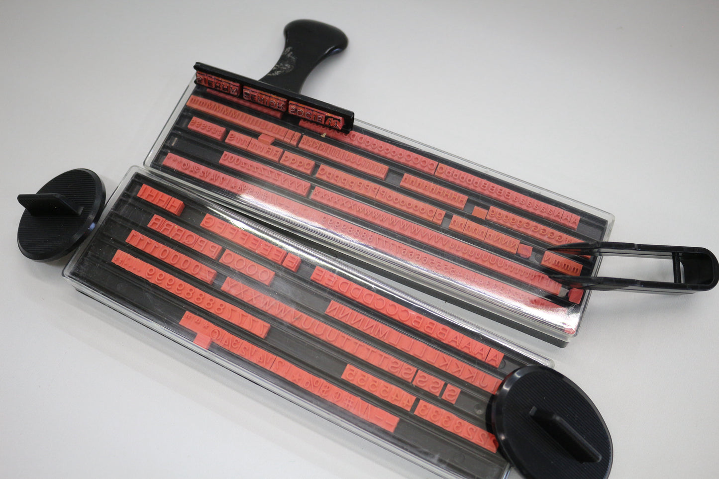 Custom Lettering Stamp Set – Full Alphabet System with Holders + Tweezers