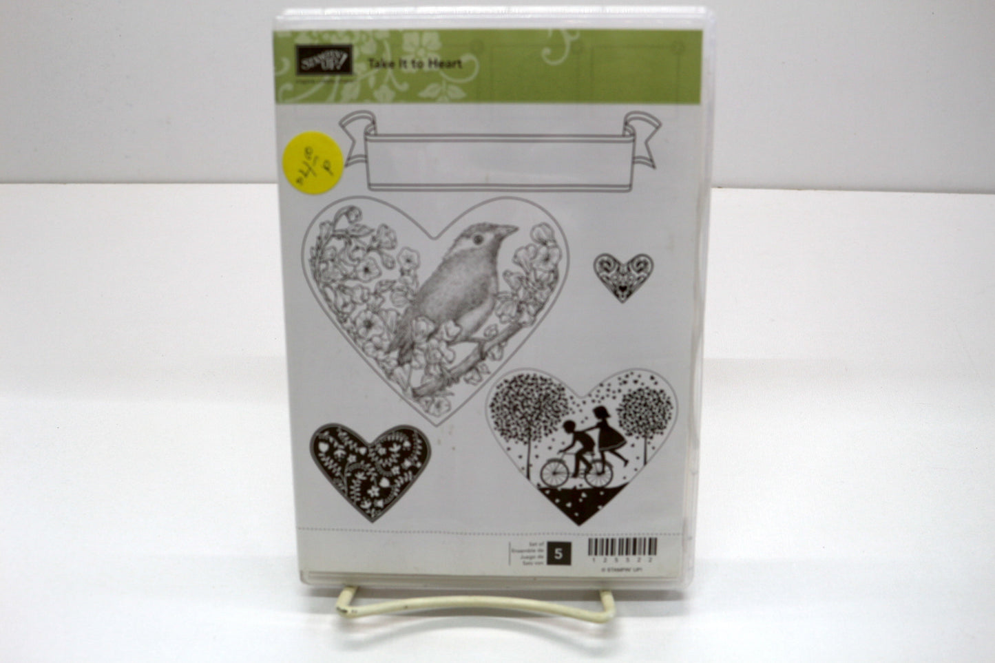 Stampin’ Up! “Take It to Heart” Rubber Stamp Set – 5 Piece Vintage Hearts & Banner Set – Cardmaking, Scrapbooking, Valentine Crafts