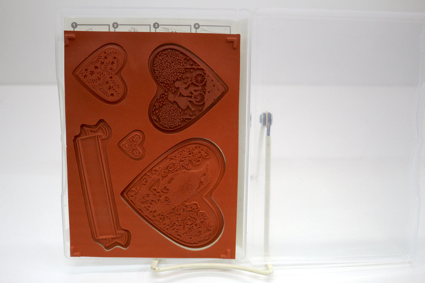 Stampin’ Up! “Take It to Heart” Rubber Stamp Set – 5 Piece Vintage Hearts & Banner Set – Cardmaking, Scrapbooking, Valentine Crafts