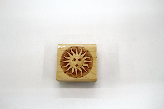 ✨ Vintage Sun Face Rubber Stamp — 2.25” x 2.25” — Celestial Art Stamp for Crafts & Journaling