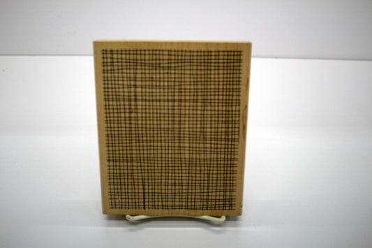 Large Grid Background Stamp • 5" x 6.25" Wood Mounted Rubber Stamp • Plaid Check Pattern • Mixed Media, Cardmaking, Junk Journaling