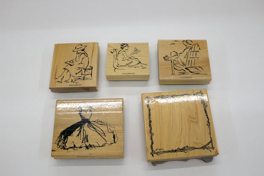 Stampin’ Up! 5-Piece Sketch Art Rubber Stamp Set – Women, Dress Form & Frame