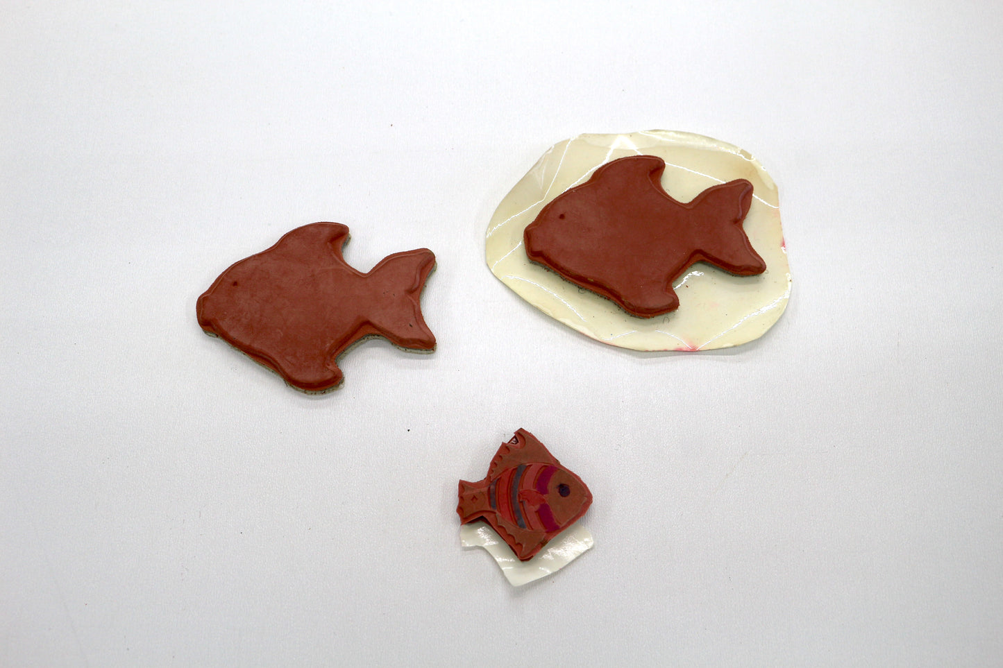 Fish Rubber Stamp Lot – 3 Assorted Fish Shapes for Cardmaking &amp; Crafts