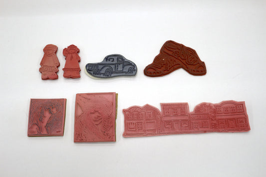 Assorted Unmounted Stamps – Vintage Ephemera, Street Scene & Whimsical Shapes