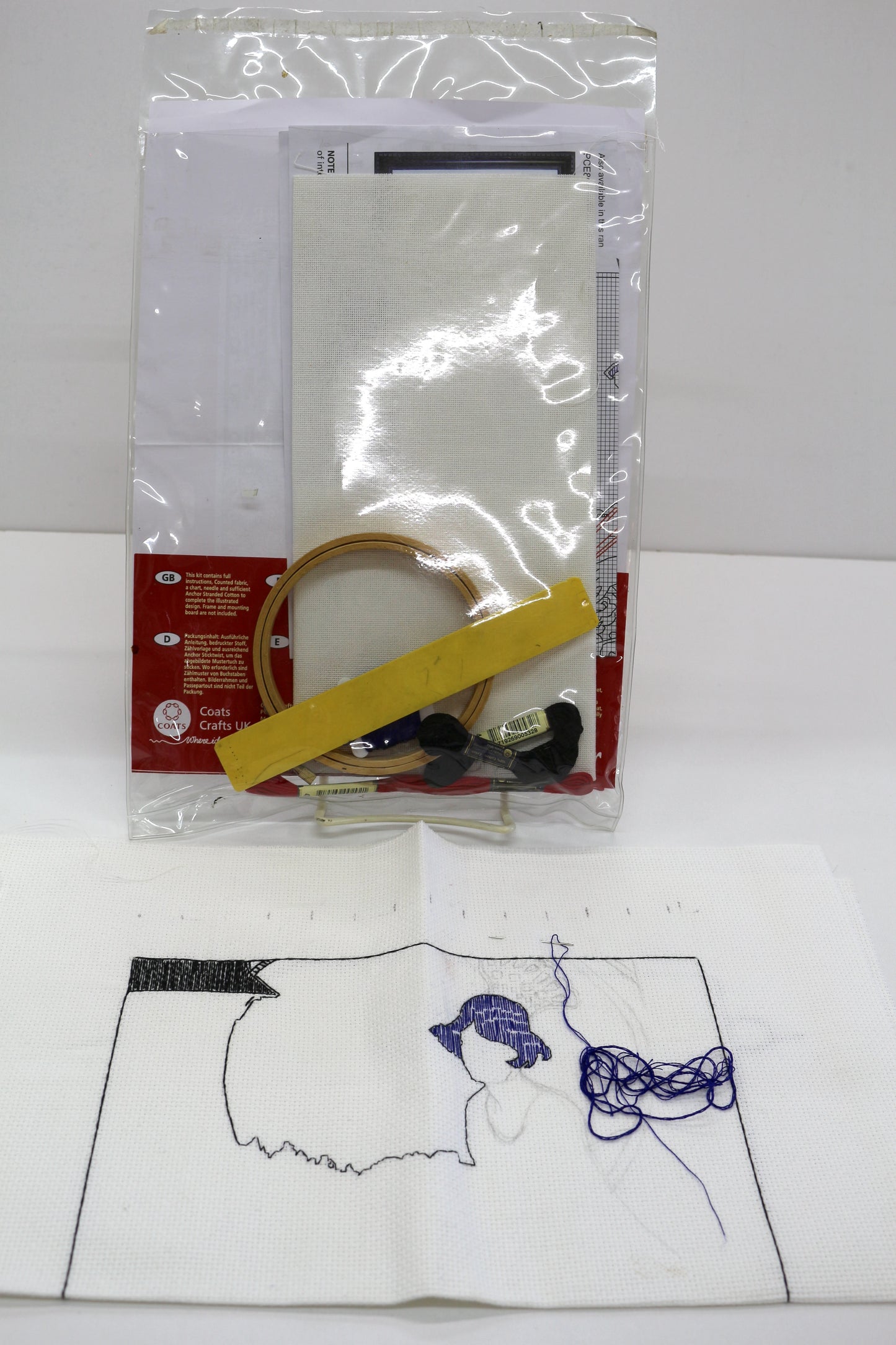 Anchor Counted Embroidery Kit – “By the Fire” (Partially Started)