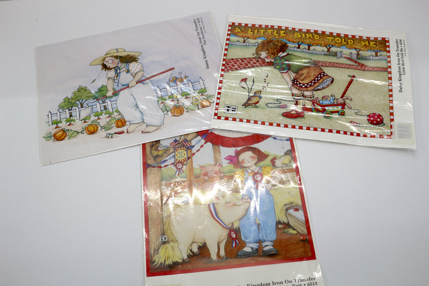 Set of 3 Vintage Iron-On Transfers – Mary Engelbreit & Daisy Kingdom Style | Farm, Garden, & Country Kids | Crafting, Sewing, Quilt Blocks