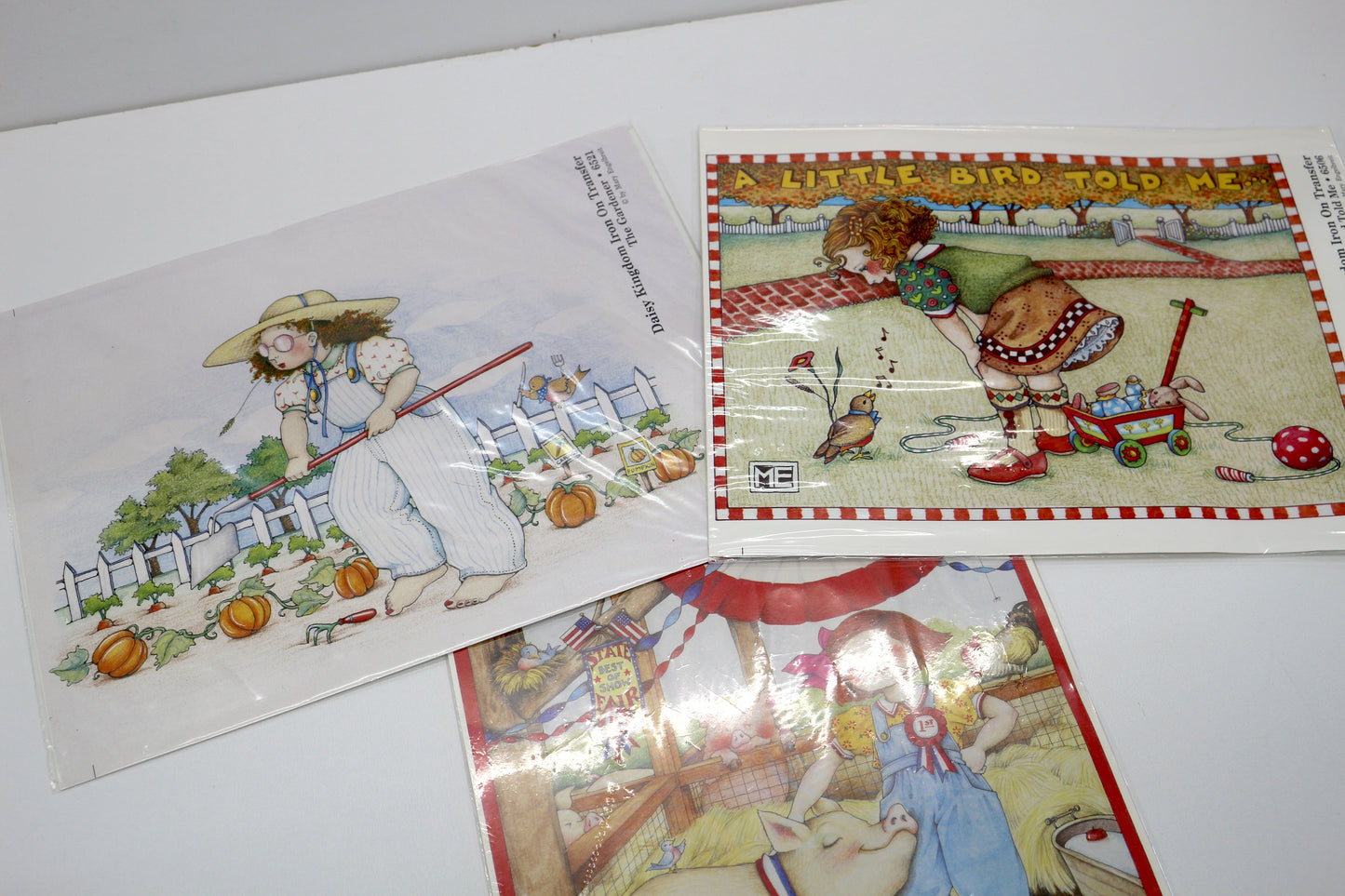Set of 3 Vintage Iron-On Transfers – Mary Engelbreit & Daisy Kingdom Style | Farm, Garden, & Country Kids | Crafting, Sewing, Quilt Blocks