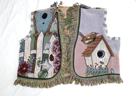 Upcycled Woven Blanket Vest | Handmade Storybook Tapestry Vest | One of a Kind | Fits Up to Women’s Size 22