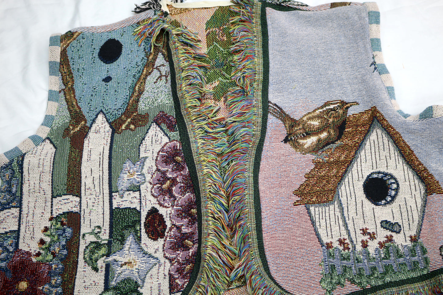 Upcycled Woven Blanket Vest | Handmade Storybook Tapestry Vest | One of a Kind | Fits Up to Women’s Size 22