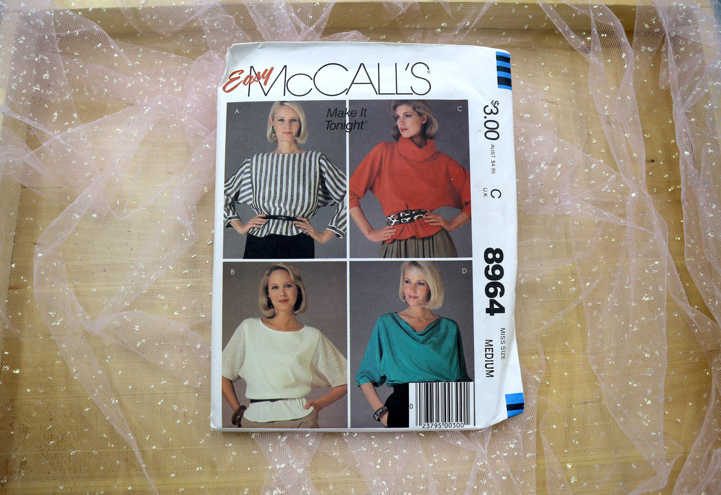 McCall’s 8964 Misses Tops Sewing Pattern Medium