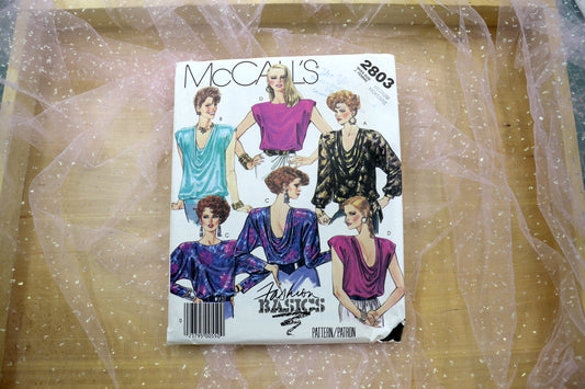 McCall’s 2803 Misses Tops Sewing Pattern Medium