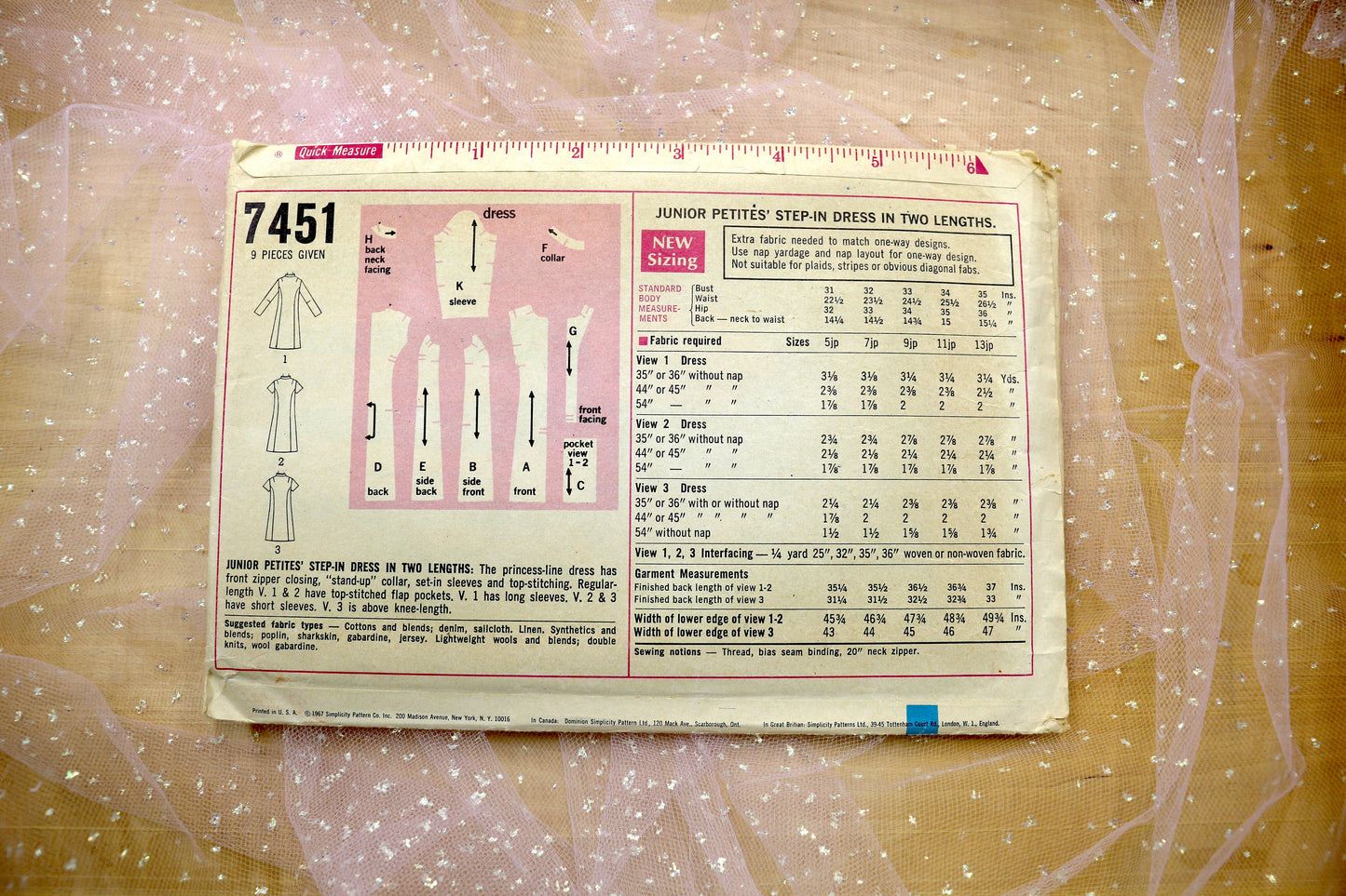 Simplicity 7451 Misses' Dress Sewing Pattern Bust 34