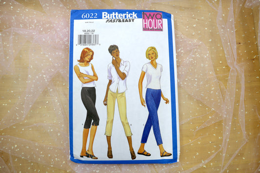 Butterick 6022 Misses' Petite Pants Sewing Pattern 18-22