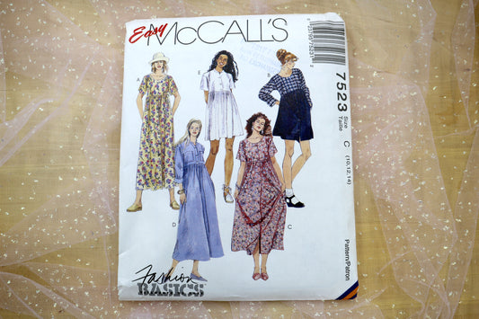 McCalls 7523 Misses' Dress in Two Lengths Sewing Pattern 10-26