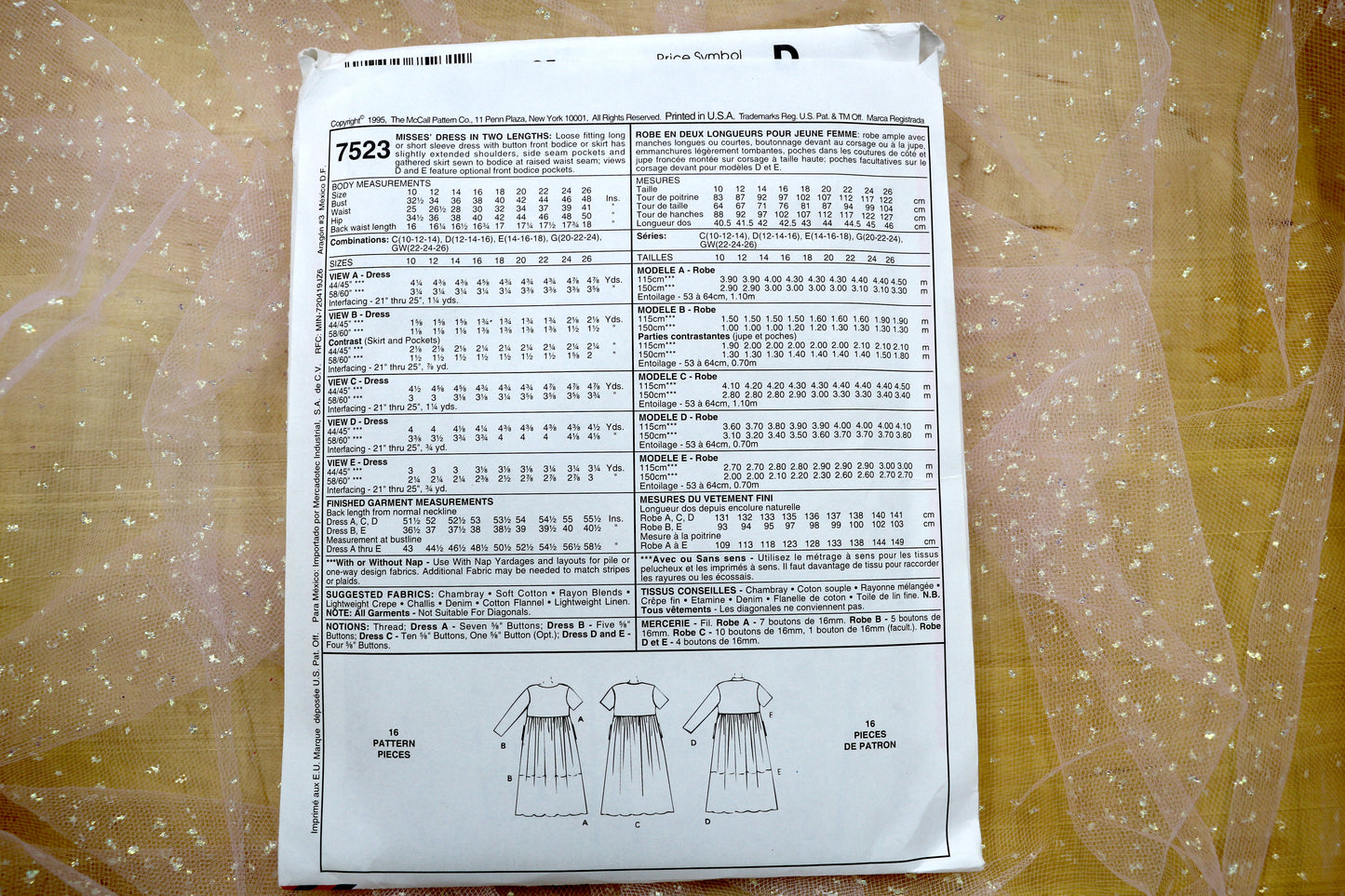 McCalls 7523 Misses' Dress in Two Lengths Sewing Pattern 10-26
