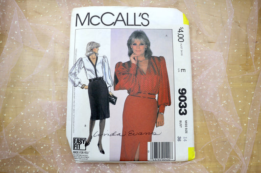 McCalls 9033 Misses' Blouse & Skirt Sewing Pattern 8-20
