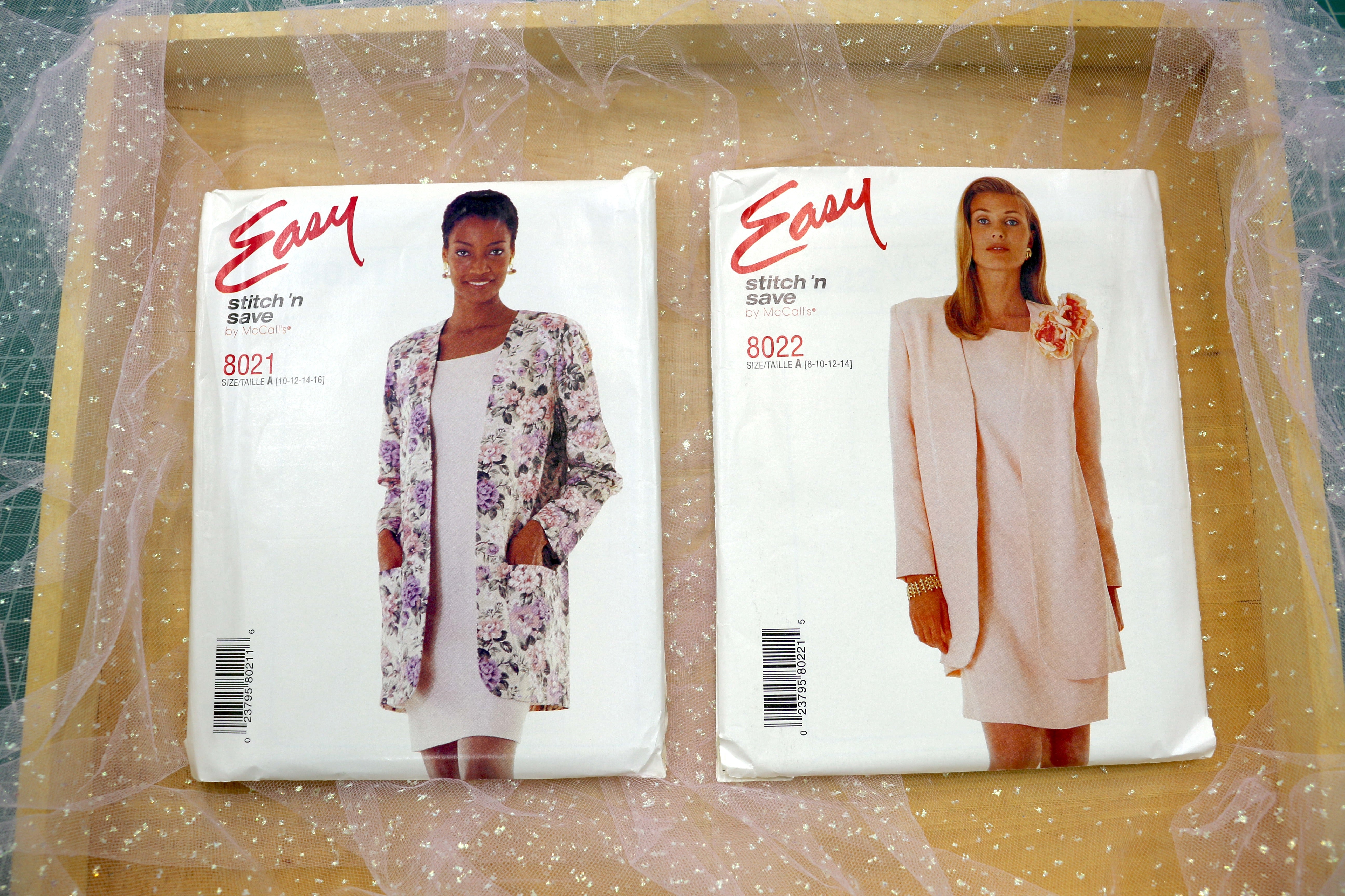 McCalls 8021 & 8022 Misses Jacket and Dress Sewing Pattern Bundle 10-2 ...