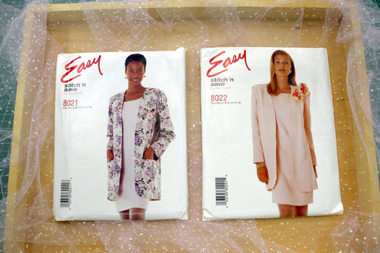 McCalls 8021 & 8022 Misses Jacket and Dress Sewing Pattern Bundle 10-22