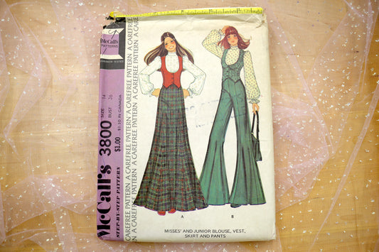 McCalls 3800 Misses' Blouse, Vest, Skirt and Pants Sewing Pattern 10-14