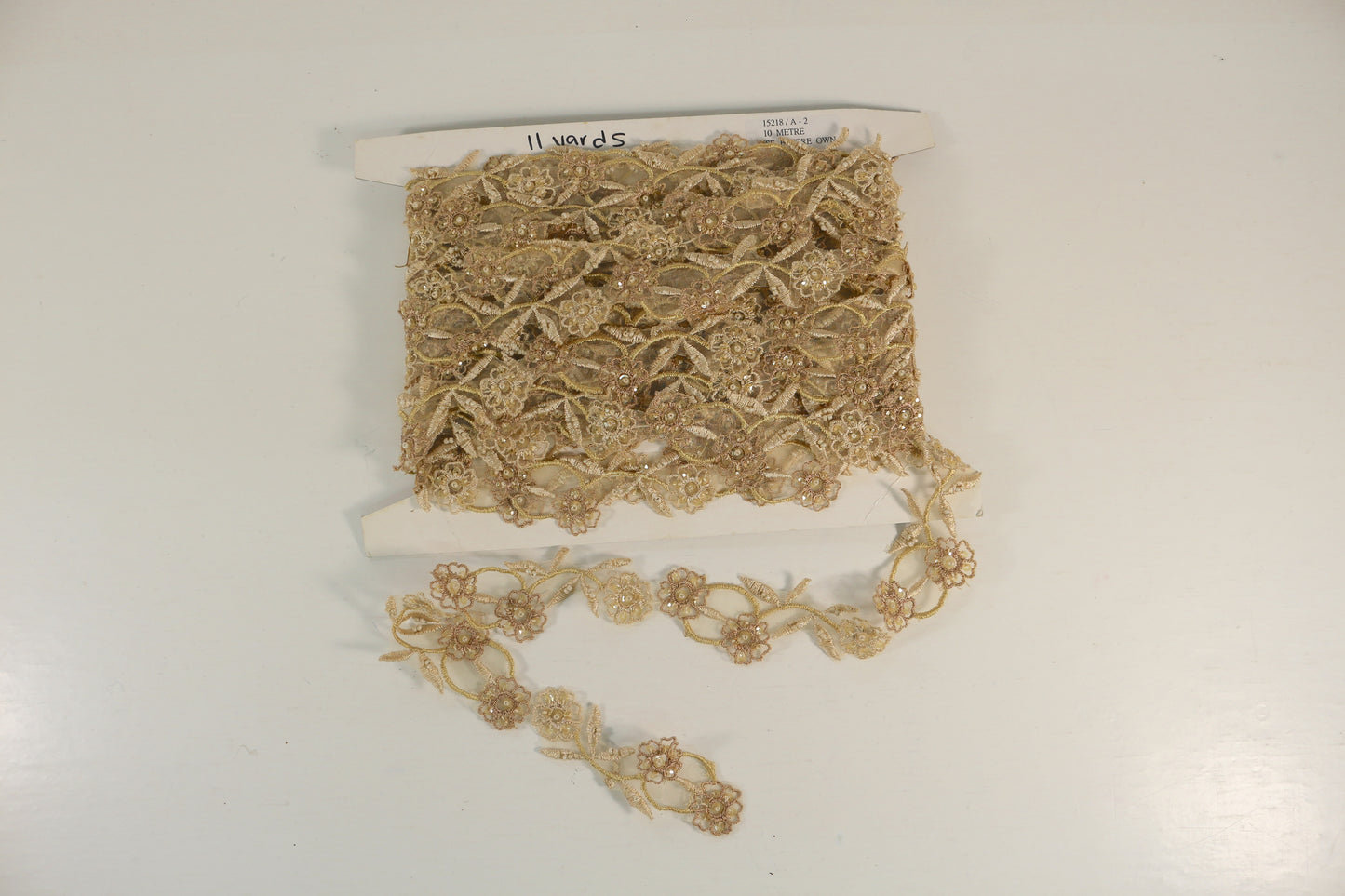 Vintage Floral Lace Trim on Spool – Beaded & Embroidered